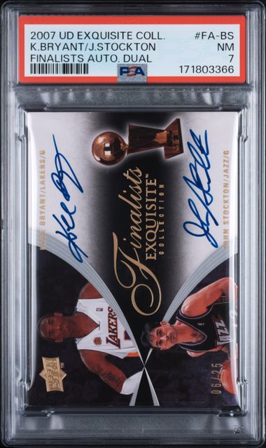 Kobe Bryant / John Stockton 2007 Exquisite Finalist Dual Auto PSA 7 /25