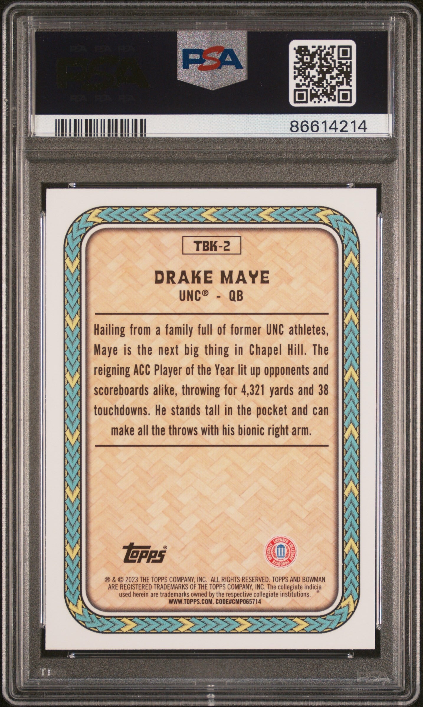 Drake Maye 2023 The Big Kahuna PSA 10
