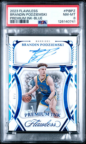 Brandin Podziemski 2023 Flawless Blue /8 Rookie Auto PSA 8