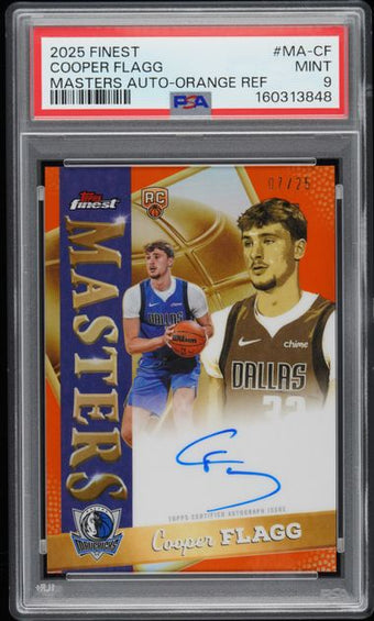 Cooper Flagg 2025 Finest Masters Orange Auto PSA 9 /25