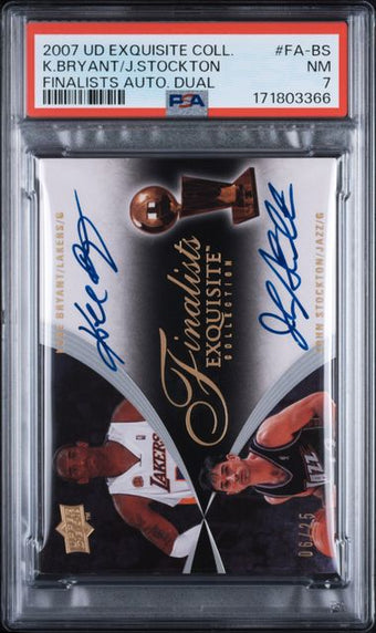 Kobe Bryant / John Stockton 2007 Exquisite Finalist Dual Auto PSA 7 /25