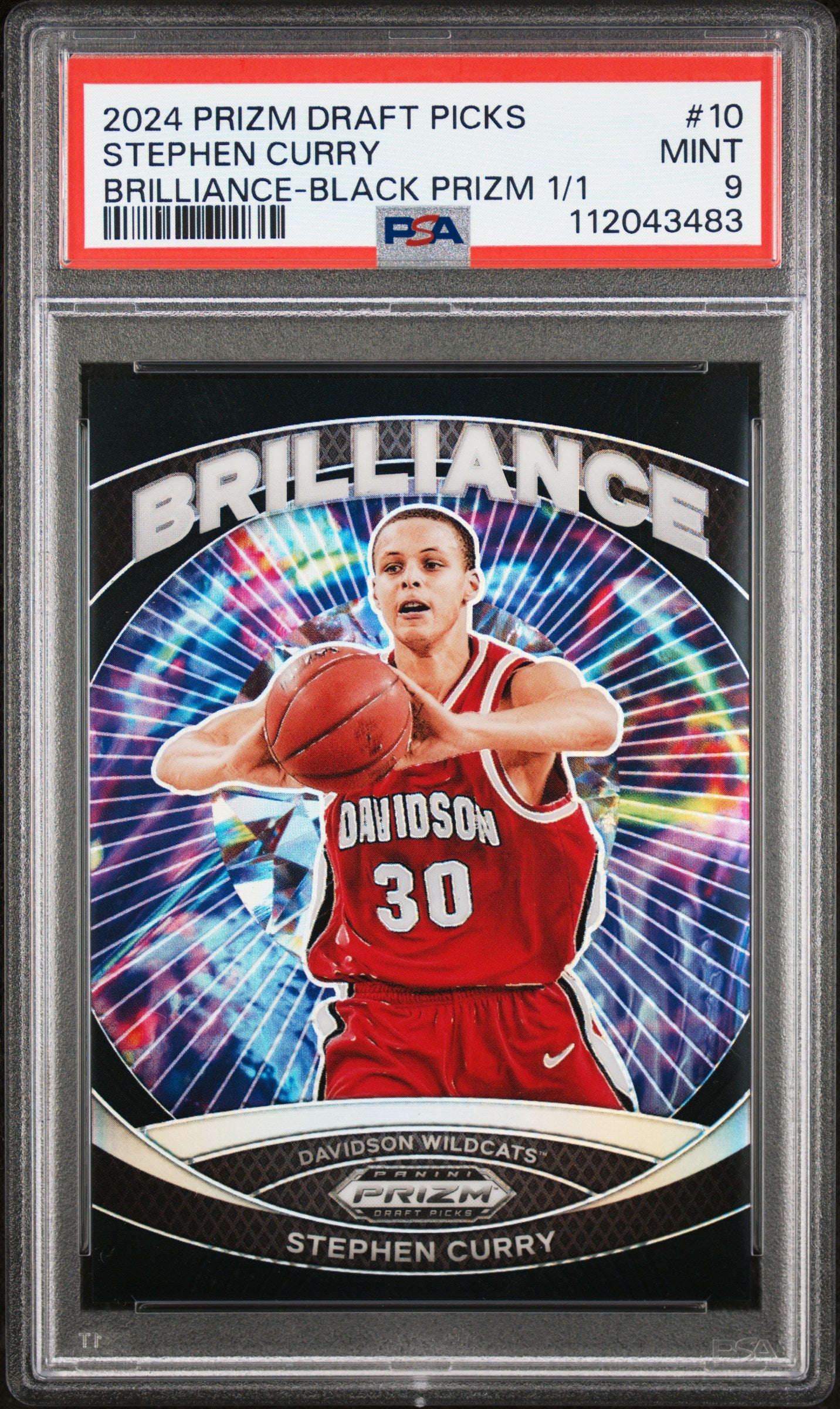 Stephen Curry 2024 Prizm Draft Picks Black 1/1 PSA 9