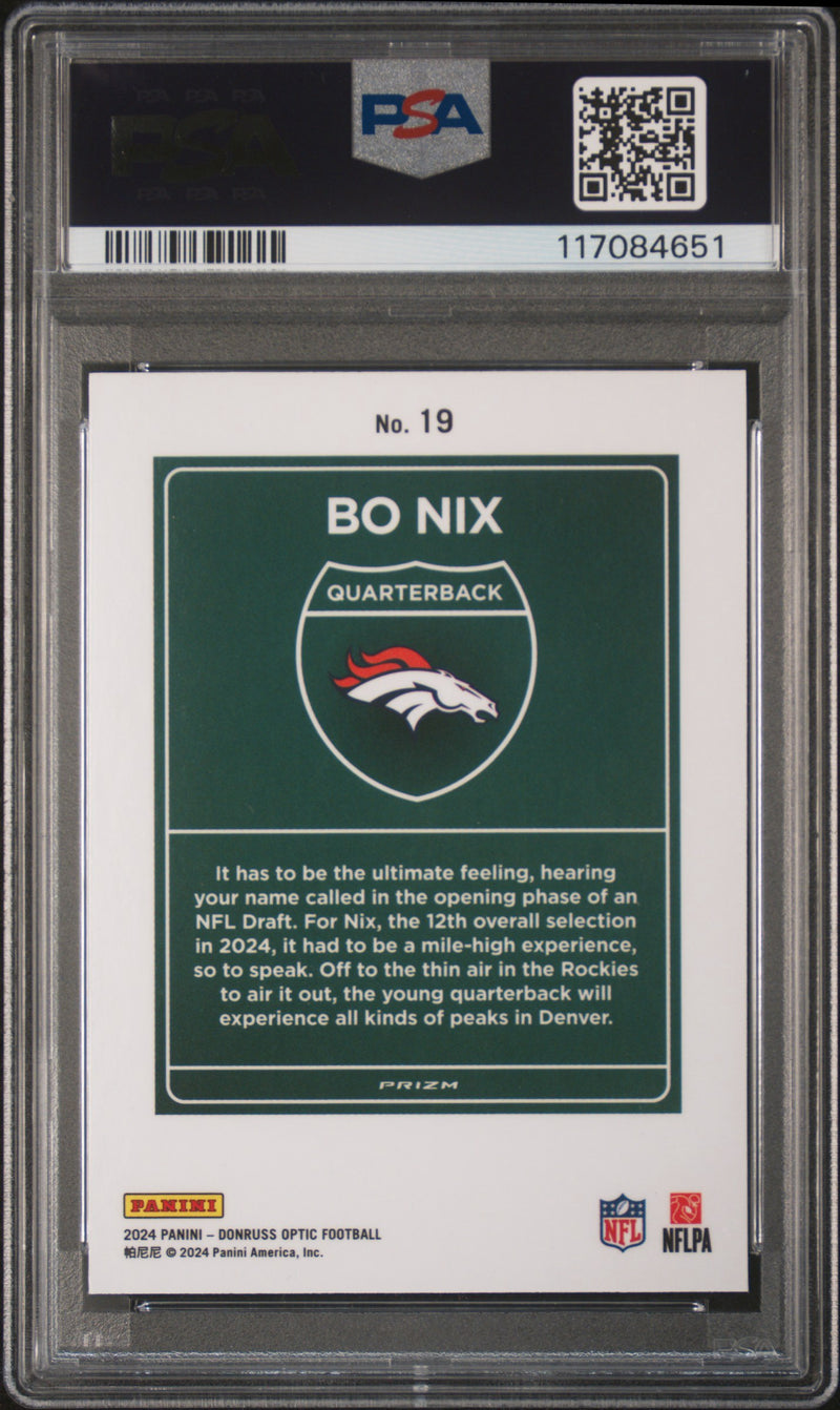 Bo Nix 2024 Optic Downtown Rookie PSA 10