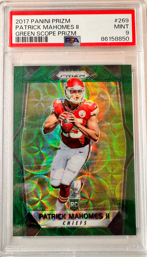 Patrick Mahomes 2017 Rookie Green Scope /99 PSA 9 — for sale at Sports Card Invest