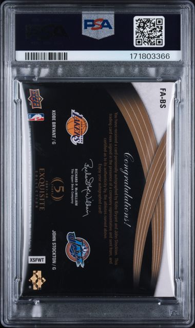 Kobe Bryant / John Stockton 2007 Exquisite Finalist Dual Auto PSA 7 /25