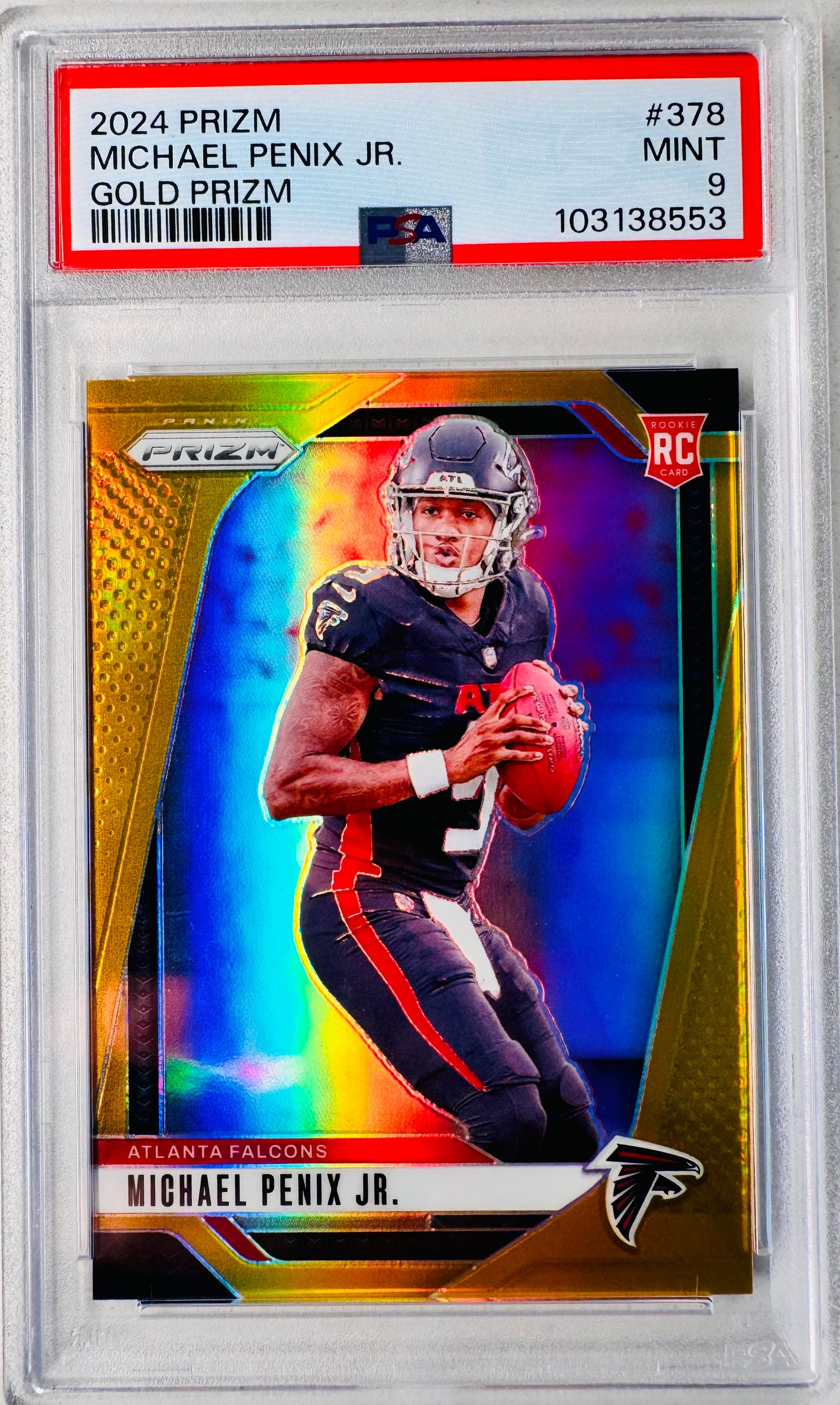 Michael Penix Jr. 2024 True Gold Prizm /10 PSA 9