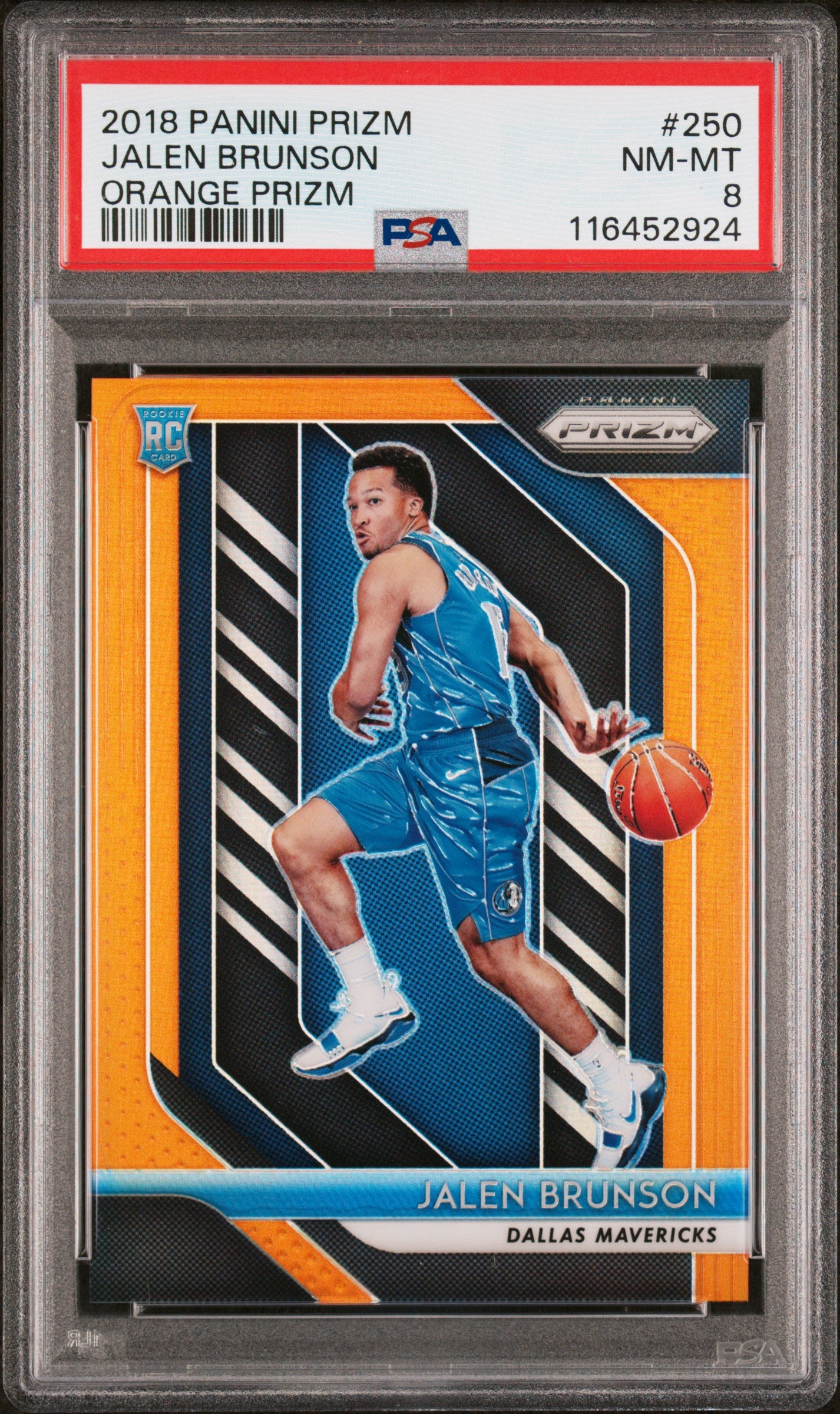 Jalen Brunson 2018 Prizm Rookie Orange /49 PSA 8