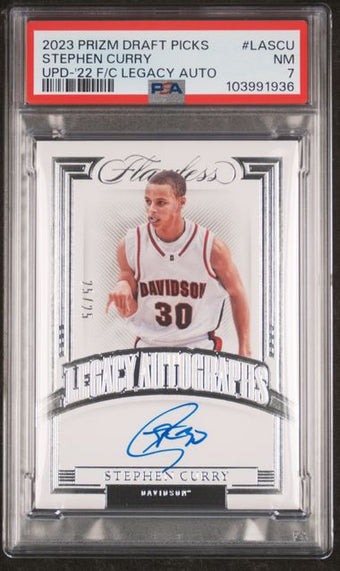 Stephen Curry 2023 Prizm Draft Picks Auto PSA 7 /25